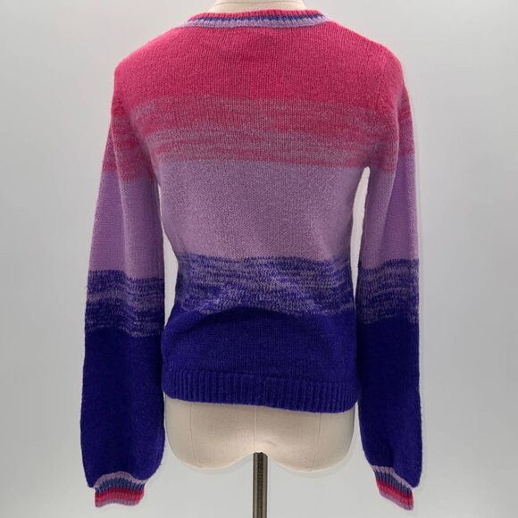 Lilly Pulitzer Purple/Pink Striped Scoop Neck Wool Blend Cardigan NWT-XS - Picture 3 of 13